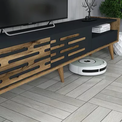 Set mobiljesh për dhomë dite, ngjyrë arrë dhe antracit, Valensiya