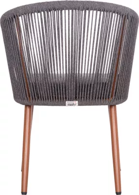 Karrige për ngrënie HARRIET FH5548.11, alumin kafe, kornizë gri, 60x62x80.5 cm, set prej 4 copash