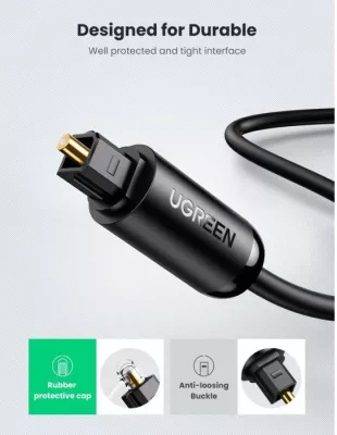 Kabllo optike Toslink audio UGREEN 70892 2 m, e zezë, paketim Polybag