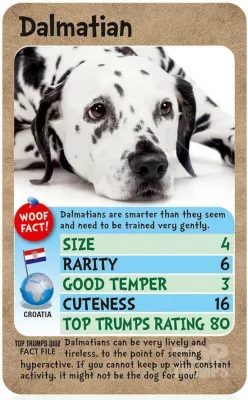 Lojë me karta Winning Moves Top Trumps Dogs, set në kuti plastike