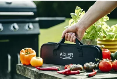 Set veglash grilli ADLER AD6727, 3 copë, çelik inox 420, me çantë transporti, e zezë