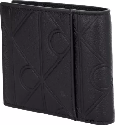 Portofol për meshkuj Calvin Klein XL Emblem AOP Emboss Billfold LV04D1175G, i zi