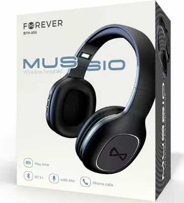 Kufje Forever BTH-505 Bluetooth ANC, mikrofon, 8h, të zeza