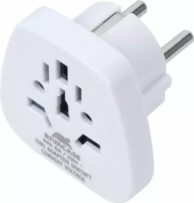 Adapter udhëtimi RIVACASE PS4100, World to EU, 2500 W, i bardhë