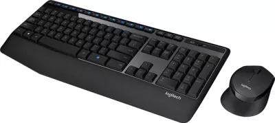Tastierë + Maus pa kabllo Logitech MK345, nano receiver USB, 1000 DPI, gravurë Sllovene, e zezë, set