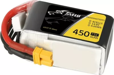 Bateri LiPo Tattu 450mAh 14.8V 75C 4S1P me XT30