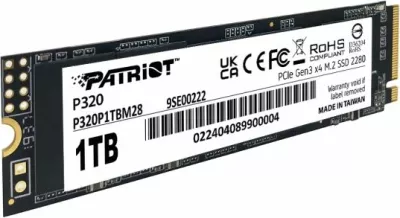 SSD M.2 NVMe Patriot P320 P320P1TBM28 1TB PCIe Gen3 x4 2280