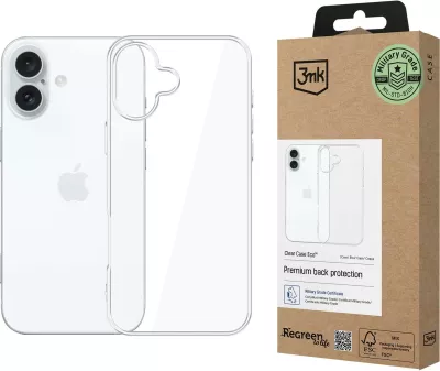 Mbështjellës 3mk Clear Case Eco për iPhone 16, Transparent