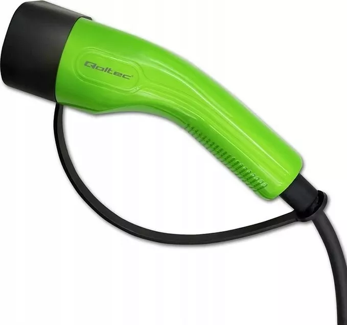 Karikues portativ për vetura elektrike Qoltec, 52468, 3.5kW, 5m, me ekran LCD, Jeshil