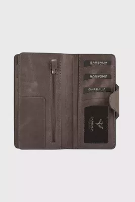 Portofol unisex, lëkurë natyrale, ngjyrë gri, Zoozie Bags, Axel