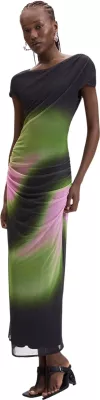 Fustan i gjatë për femra Desigual VEST_CRACOVIA 26WWVK32, i gjelbër [Madhësia: XS]