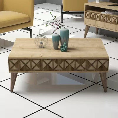 Set mobiljesh për dhomë dite, Skye Decor, linja Line, ngjyrë lisi