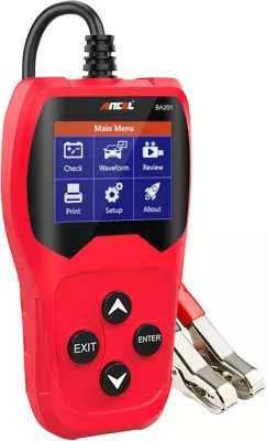 Tester baterie Ancel BA201, për automjete, i kuq