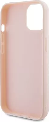 Mbështjellës Karl Lagerfeld 3D Rubber Glitter Logo për iPhone 15 Plus, rozë