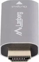 Adapter AV Lanberg AD-HD-DP-01 HDMI (M) në DisplayPort (F) 4K 60Hz, argjend, me furnizim USB-C