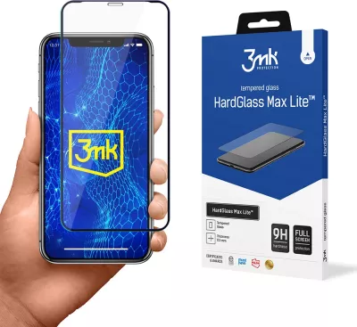 Xham mbrojtës 3mk HardGlass Max Lite për iPhone X, i zi