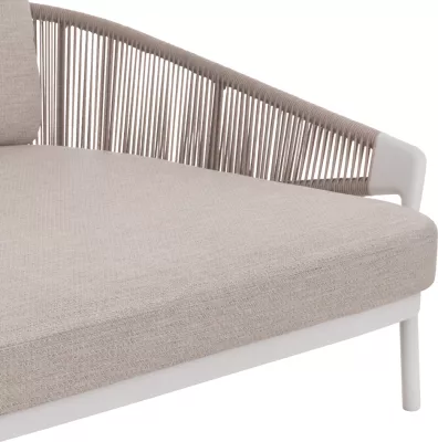 Daybed dopio XANTION, alumin i bardhë, litar, stof OLEFIN, 157x147x88cm