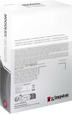 Disk i jashtëm SSD Kingston 2TB XS1000, USB 3.2 Gen 2, Kuq