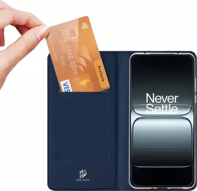 Mbështjellës Dux Ducis Skin Pro për OnePlus 13T, me stand dhe portofol, Kaltër