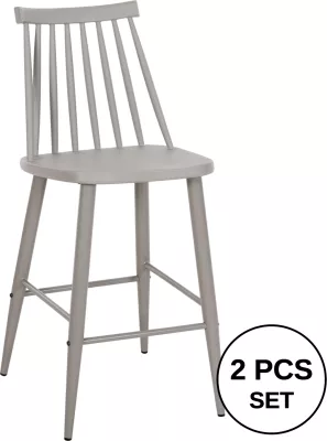 Karrige për bar mesatare VANESSA FH9300.20 polipropilenë & metal-gri 45,5x46x97Hcm., set prej 2 copë