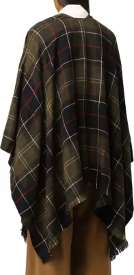 Pallto pelerinë për femra Barbour Staffin Tartan Serape LSC0184, jeshile e errët