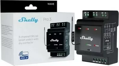 Relé inteligjent Shelly Qubino Wave Pro 3, 3 kanale, Z-Wave, i zi