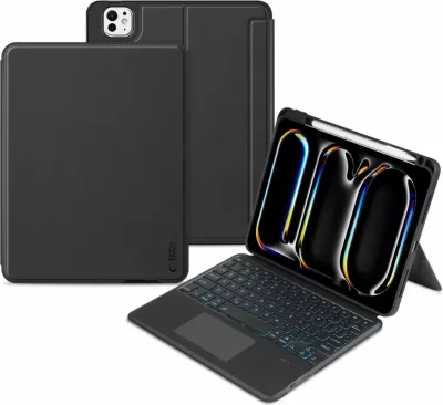 Mbështjellës me tastierë Tech-Protect SC Mag Pen për iPad Pro 11" (5th gen, 2024), i zi, me vend për stilolaps