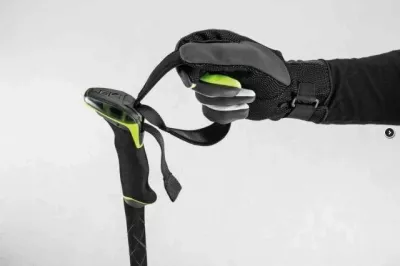 Shkopinj për hiking Leki Guide 2, të zinj-neon-antracit