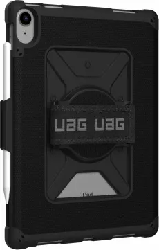 Mbështjellës UAG Metropolis për iPad 10.9" (10 gen), me mbajtëse për Apple Pencil dhe rrip pëllëmbe, i zi