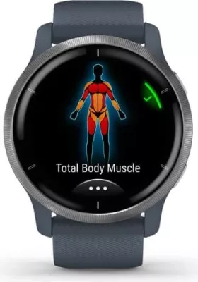 Smartwatch Garmin Venu 2, 45 mm, AMOLED, GPS, Blu/Argjend