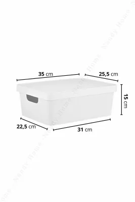 Set kuti plastike për organizim, 3 copë, ngjyrë e bardhë, Aberto Design, KTKPK10-2-3