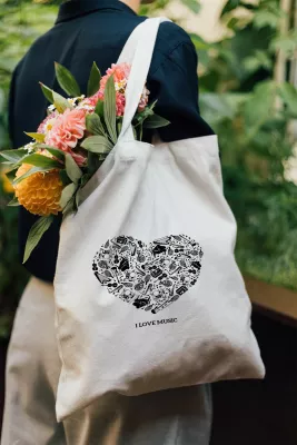 Tote bag Zoozie, model 12, shumëngjyrësh, 35x40cm