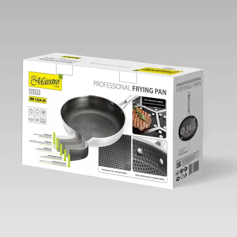 Tigan profesional Maestro MR-1224-28, 28 cm, argjend