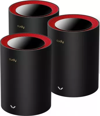 Sistem mesh Cudy M3000, Wi-Fi 6, 3-Pako, 650 m², i zi, i kuq