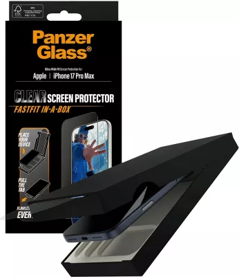 Mbrojtës ekrani PanzerGlass iPhone 17 Pro Max, kornizë e zezë