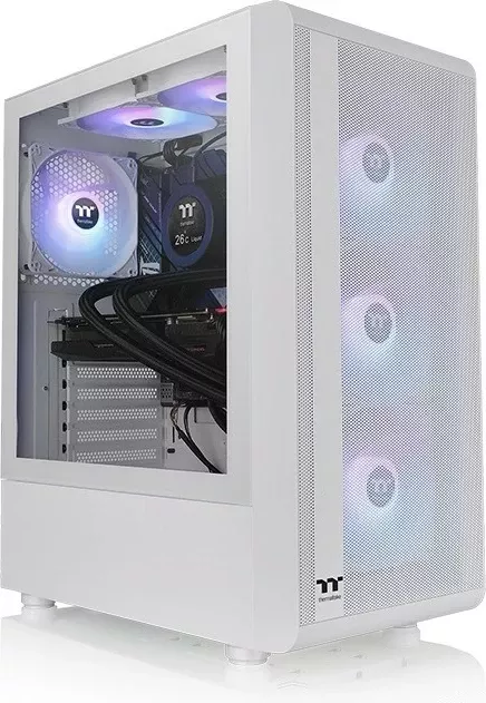 Kasë Thermaltake S200 TG ARGB, Midi Tower, ATX, micro ATX, Mini-ITX, e bardhë