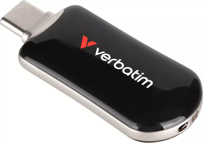 USB Verbatim Plectra 64GB, USB Type-C, 3.2 Gen 1, e zezë