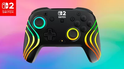 Kontrollor wireless Turtle Beach Afterglow Wave për Nintendo Switch 2, RGB, bateri e rikarikueshme 20 orë, i zi