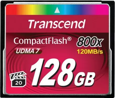 Kartelë memorie Transcend CompactFlash 800x 128GB, MLC, 120MB/s, e zezë
