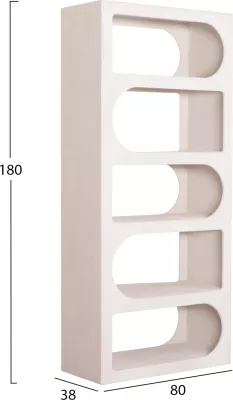 Raft librash SANTORINI FH18062 MDF ngjyrë e bardhë 80x38x180H cm.