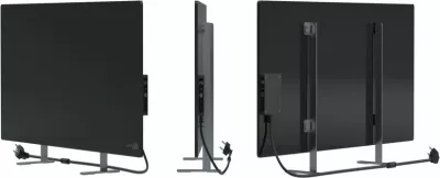 Ngrohës smart AENO Premium Eco AGH0004S 700W, xham i temperuar, infra të kuqe + konveksion, Wi‑Fi, LED display, prizë EU, i zi