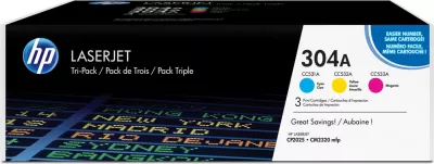 Toner, HP, 304A / CF372AM, tri-pack 3x, rendiment 2800 faqe, Cyan Magenta Yellow, set 3-copësh