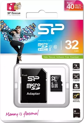 Kartë memorie Silicon Power MicroSDHC, 32GB, e zezë