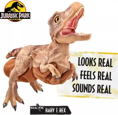 Kukull interaktive WOW Stuff Puppetronic Real FX Baby T-Rex Jurassic Park, bronzi