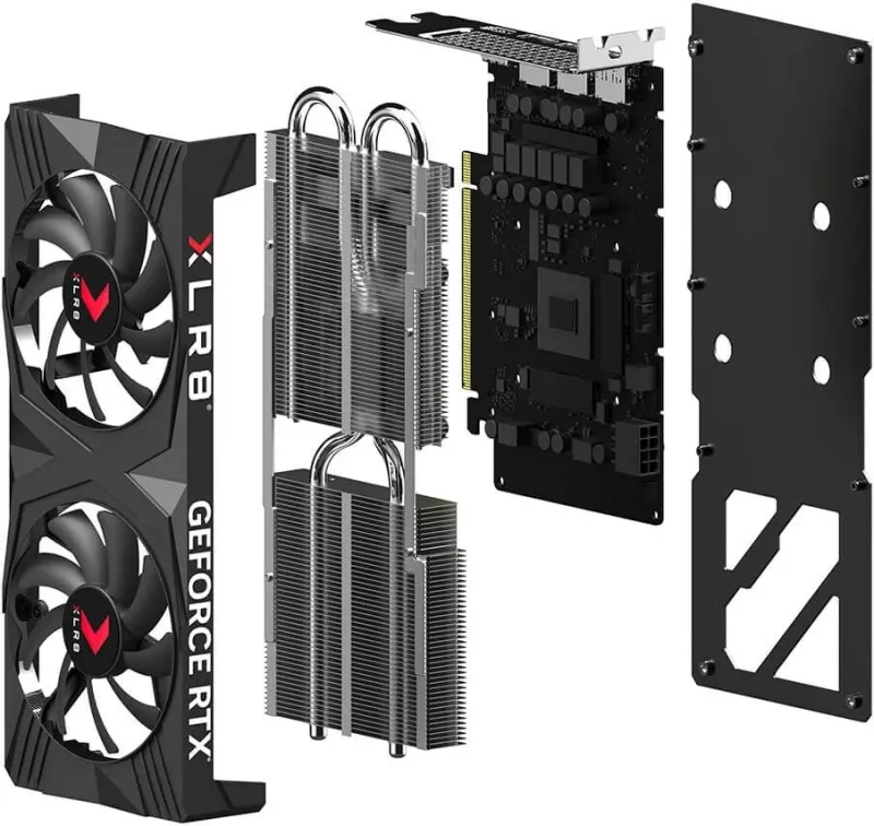 Kartelë grafike PNY GeForce RTX 4060, 8 GB GDDR6, e zezë