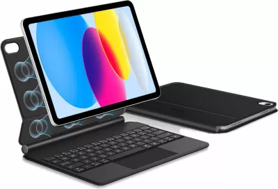 Mbështjellës me tastierë Tech-Protect SmartCase Magnetic për iPad 10.9" 2022 / iPad 11" 2025, e zezë