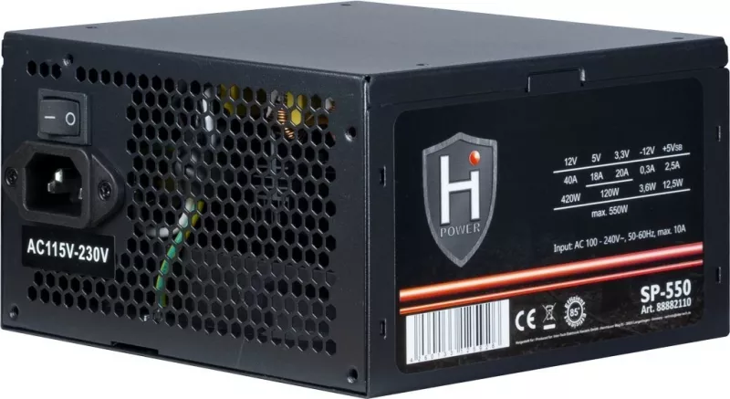 Furnizues energjie Inter-Tech HIPOWER SP-550, 550W, ATX 2.4, 85%, i zi