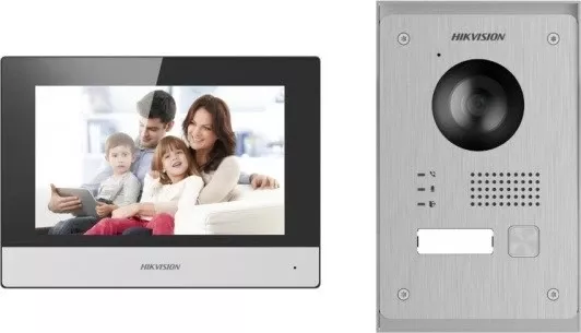 Set video-interfoni Hikvision DS-KIS703Y-P, ekran 7", Full HD, IP65