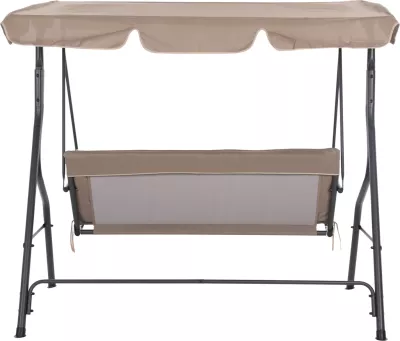 Luhatëse për verandë 3-vendëshe me mbrojtës dielli LIKID FH5979.02 metal gri - pëlhurë kafe 174x110x200Hcm