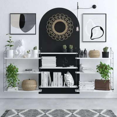 Raft librash Hanah Home, Lungo, bardhë e zi